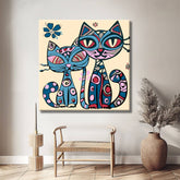 Painting by numbers colorful cats shipping from DE-40*40cm-with stretcher frame-with covering service